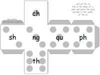 Phonics text dice with digraphs