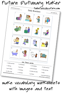 printable picture dictionary maker